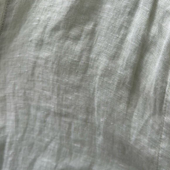 Women's large light green Sigrid Olsen 100:/: linen tunic button down shirt - Picture 3 of 13